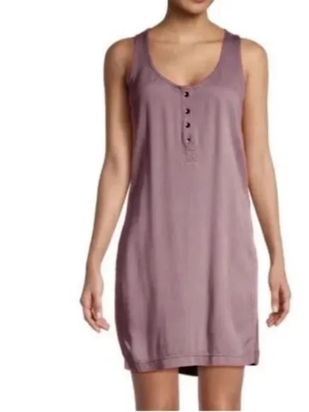 Splendid Mauve Sleeveless Henley Mini Dress - Picture 3 of 10